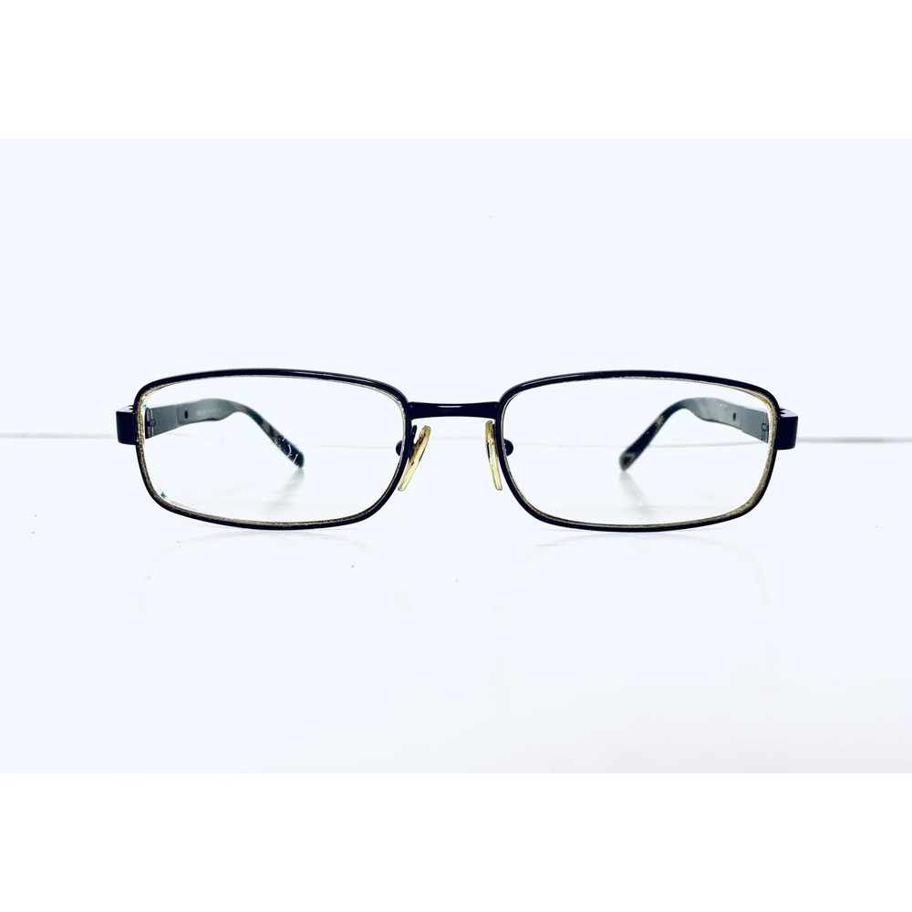 Prada Black Metal Rectangular Frame Glasses W Tort Temple Italy VPR500 54 17 140